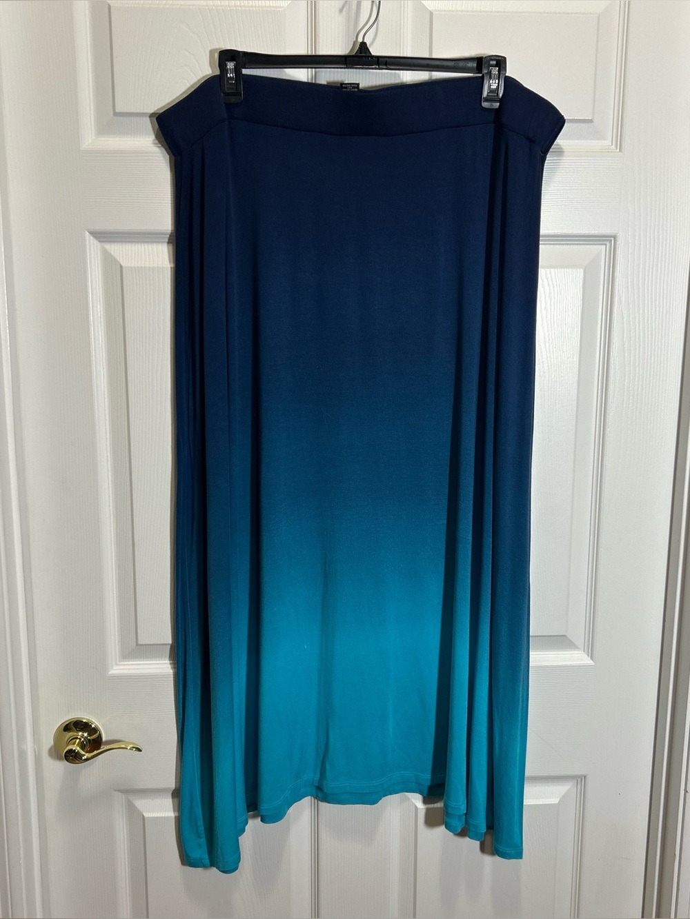 Lane Bryant Navy and Teal Ombrรฉ Maxi Skirt